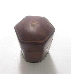 Vintage Genuine Leather Clad Ring Box