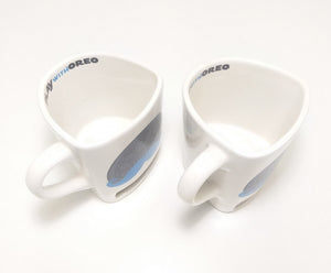 Rare Collectable Set Of Ceramic Oreo Mugs With Designated Oreo Biscuit Pocket