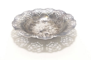 Small Vintage Pierced Design Silver Plated Sweets / Bonbon Dish