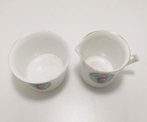 Rare & Collectable Antique 1908-1912 Hand Painted Set Of Fenton China (E. Hughes & Co.) Matching Open Sugar Bowl & Creamer