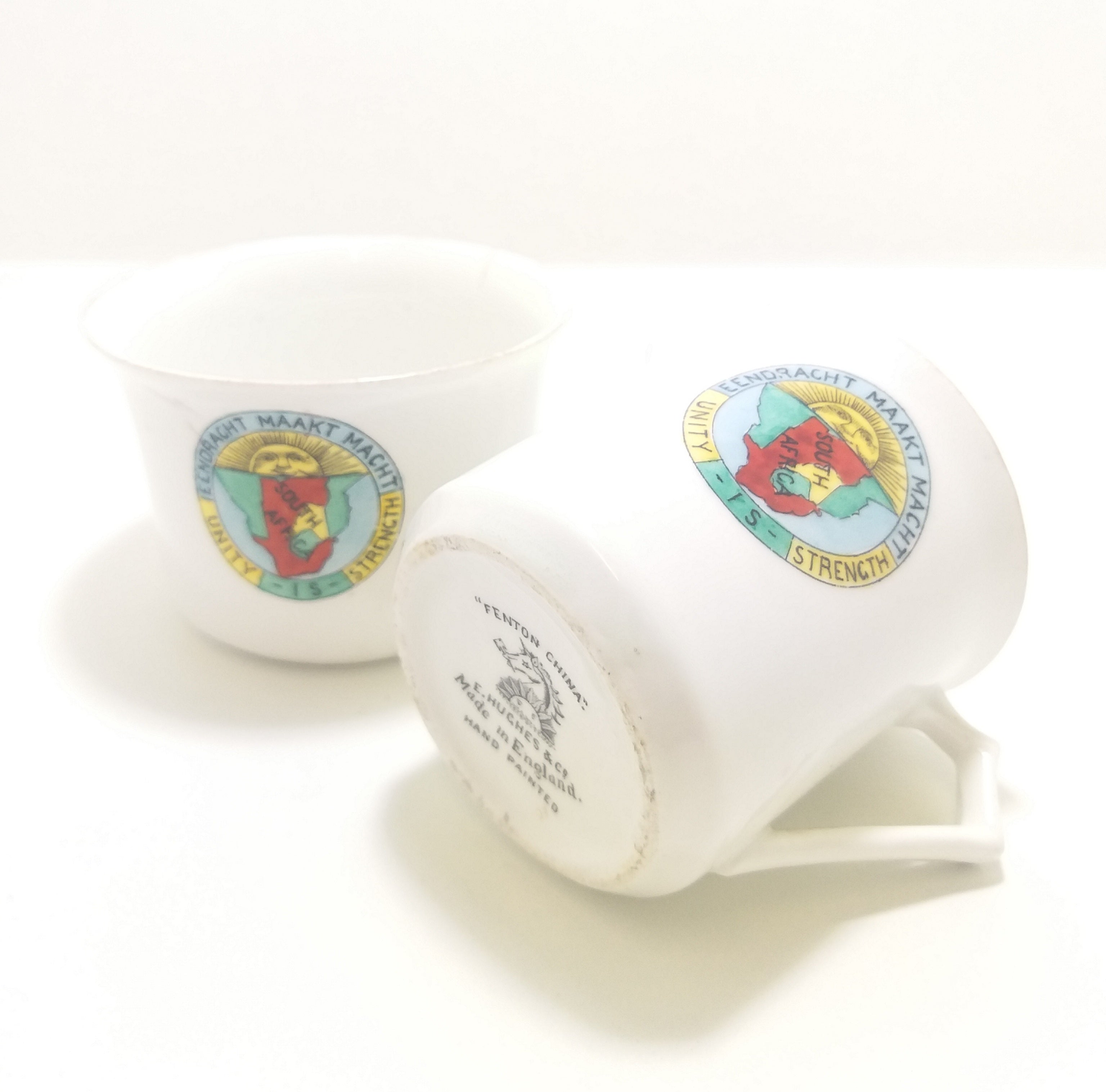 Rare & Collectable Antique 1908-1912 Hand Painted Set Of Fenton China (E. Hughes & Co.) Matching Open Sugar Bowl & Creamer