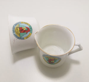 Rare & Collectable Antique 1908-1912 Hand Painted Set Of Fenton China (E. Hughes & Co.) Matching Open Sugar Bowl & Creamer