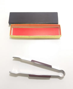 Vintage Stainless Steel Ice Tong With Wood Handle Inserts & Boxed