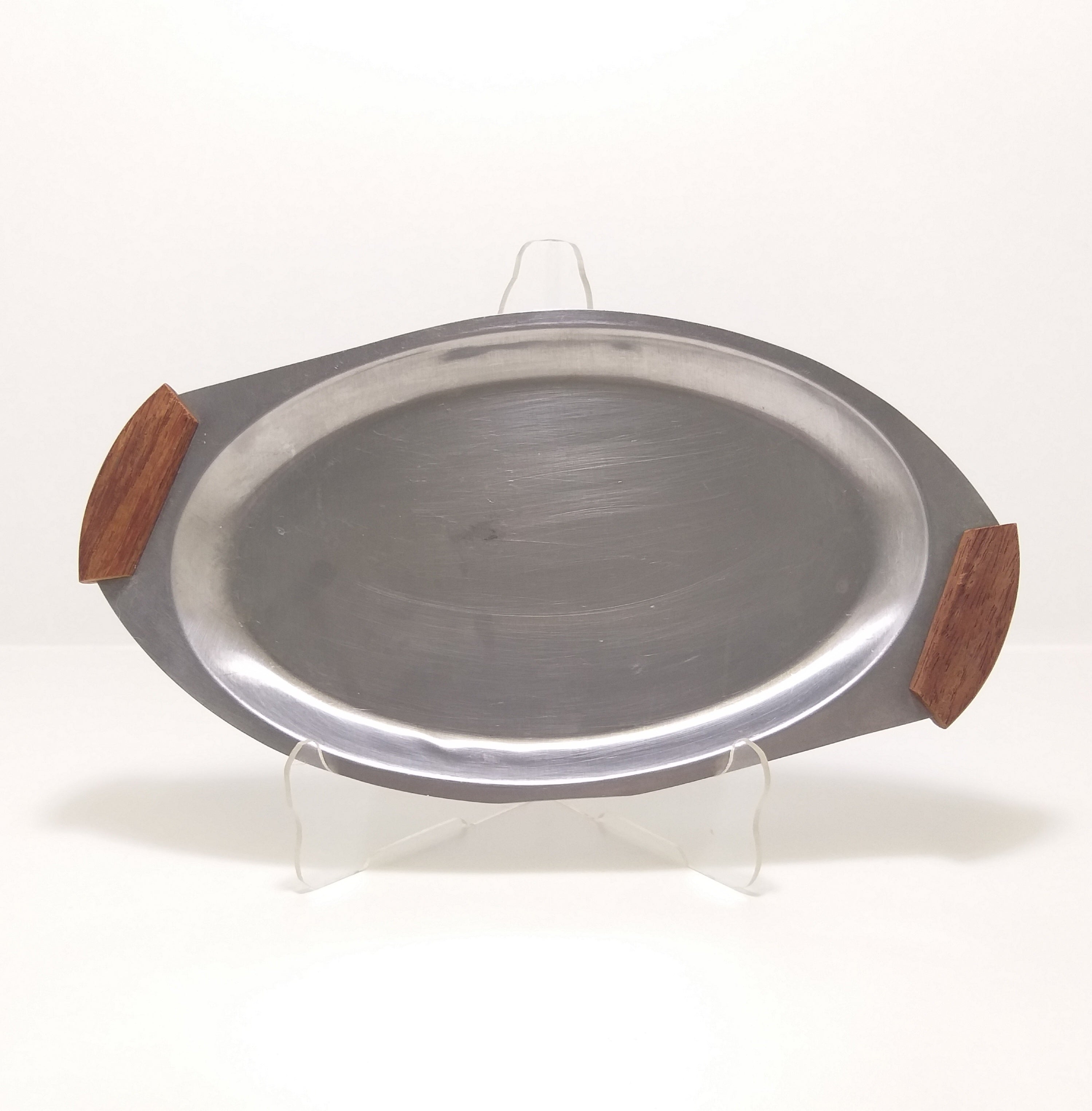 Stainless Steel Snack Dish With Wood Handles