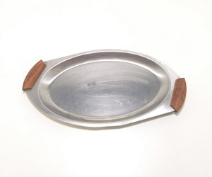 Stainless Steel Snack Dish With Wood Handles