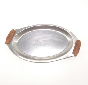 Stainless Steel Snack Dish With Wood Handles