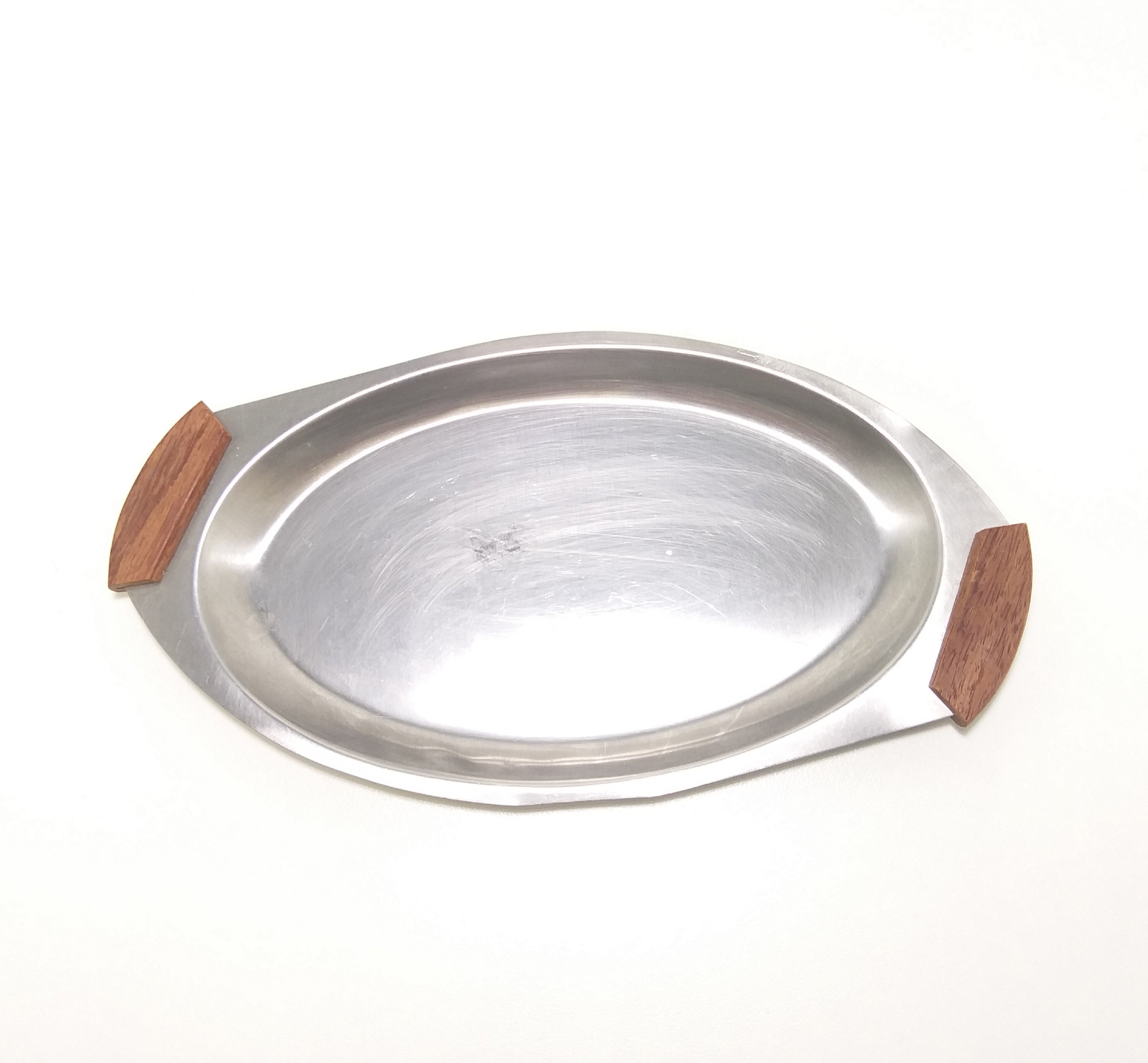 Stainless Steel Snack Dish With Wood Handles