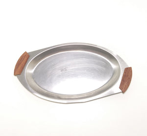 Stainless Steel Snack Dish With Wood Handles