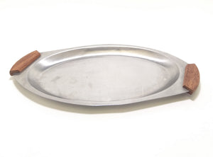 Stainless Steel Snack Dish With Wood Handles