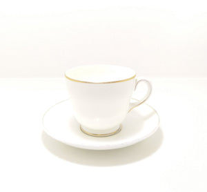 Vintage White & Gold Fine Bone China Wedgwood Tea Duo – Cup & Saucer
