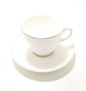 Vintage White & Gold Fine Bone China Wedgwood Tea Duo – Cup & Saucer