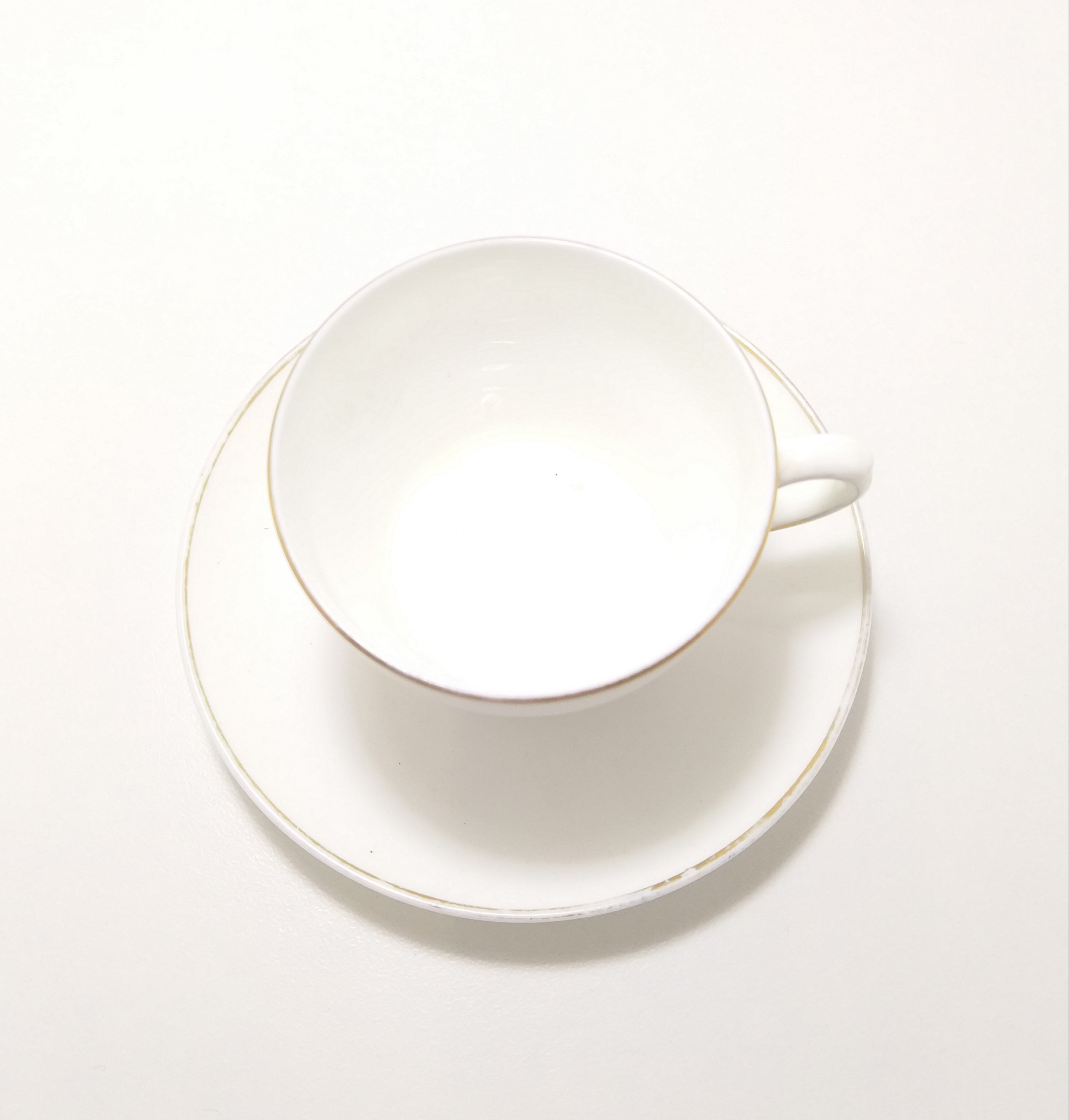 Vintage White & Gold Fine Bone China Wedgwood Tea Duo – Cup & Saucer