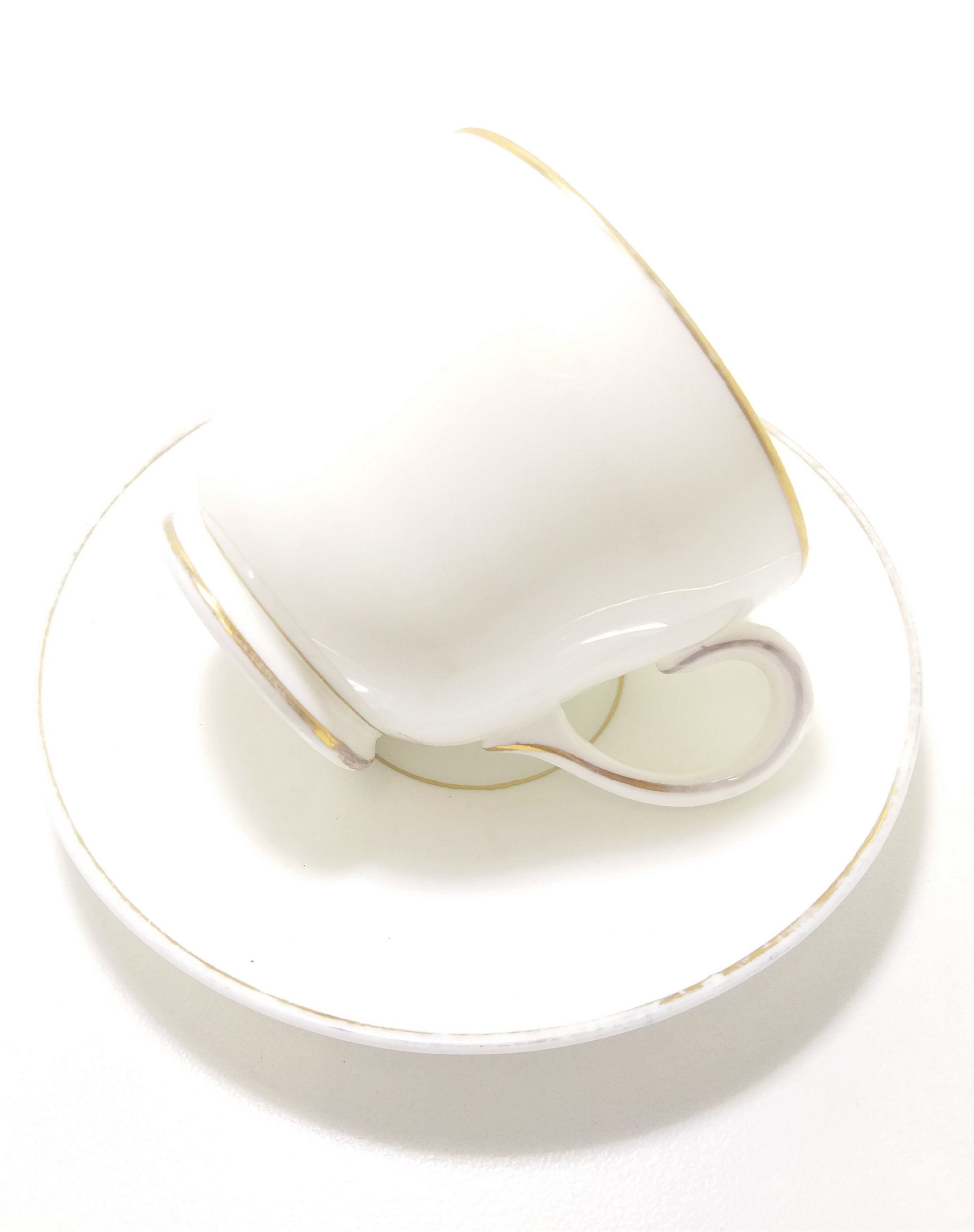 Vintage White & Gold Fine Bone China Wedgwood Tea Duo – Cup & Saucer