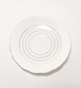 Vintage 1913-1953 Royal Vale White & Gold Bone China Saucer – Pattern 6076