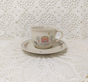 Vintage South African Folk Art Continental Stoneware Tea / Coffee Duo – Cup & Saucer