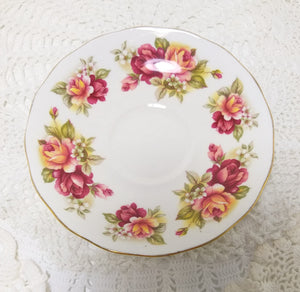 Vintage Queen Anne Saucer – Roses & Blossoms