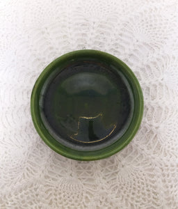 Small Vintage Olive Green Studio Art Ceramic Dish