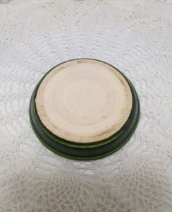 Small Vintage Olive Green Studio Art Ceramic Dish