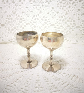 Pair Of Small Valero Spanish Silver Plated Goblets