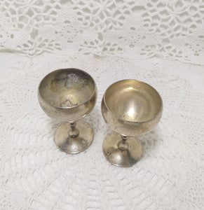 Pair Of Small Valero Spanish Silver Plated Goblets