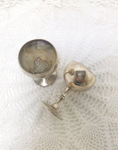 Pair Of Small Valero Spanish Silver Plated Goblets