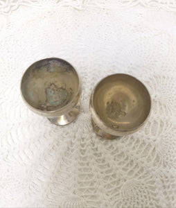 Pair Of Small Valero Spanish Silver Plated Goblets