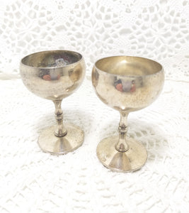 Pair Of Small Valero Spanish Silver Plated Goblets