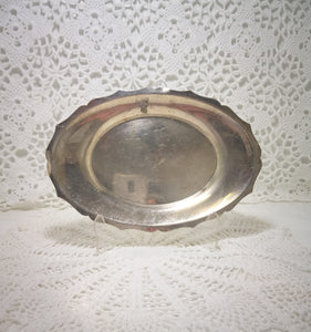 Small Vintage Emess Silver Plated & Oval Shaped Tray