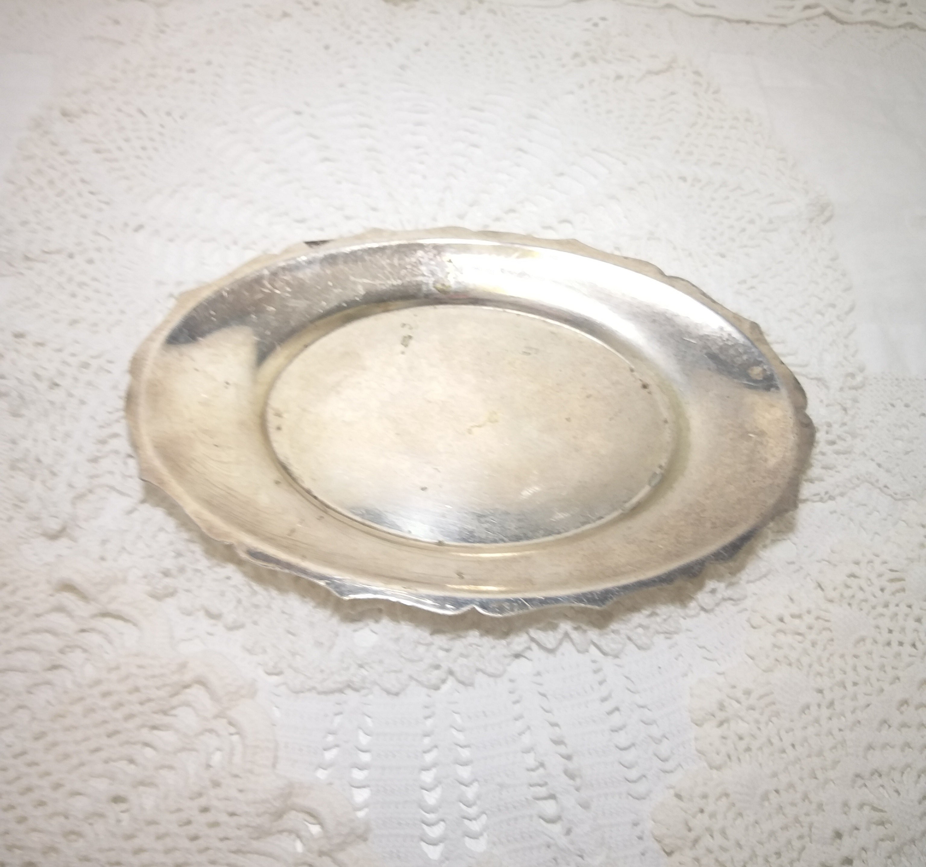 Small Vintage Emess Silver Plated & Oval Shaped Tray