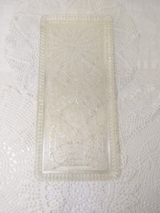 Vintage Transparent & Beautifully Etched Acrylic Snacks/Sandwich Tray