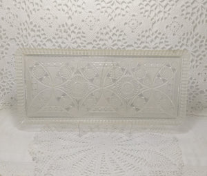 Vintage Transparent & Beautifully Etched Acrylic Snacks/Sandwich Tray
