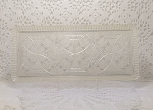 Vintage Transparent & Beautifully Etched Acrylic Snacks/Sandwich Tray