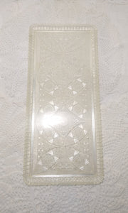 Vintage Transparent & Beautifully Etched Acrylic Snacks/Sandwich Tray