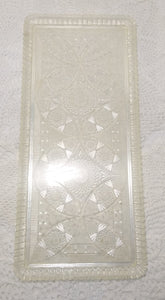 Vintage Transparent & Beautifully Etched Acrylic Snacks/Sandwich Tray