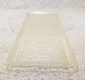 Vintage Transparent & Beautifully Etched Acrylic Snacks/Sandwich Tray