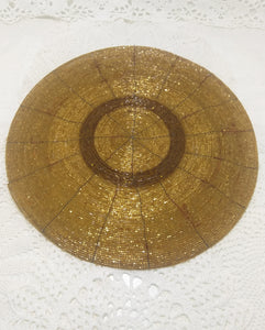 Contemporary Gold & Brown Beaded Placemat