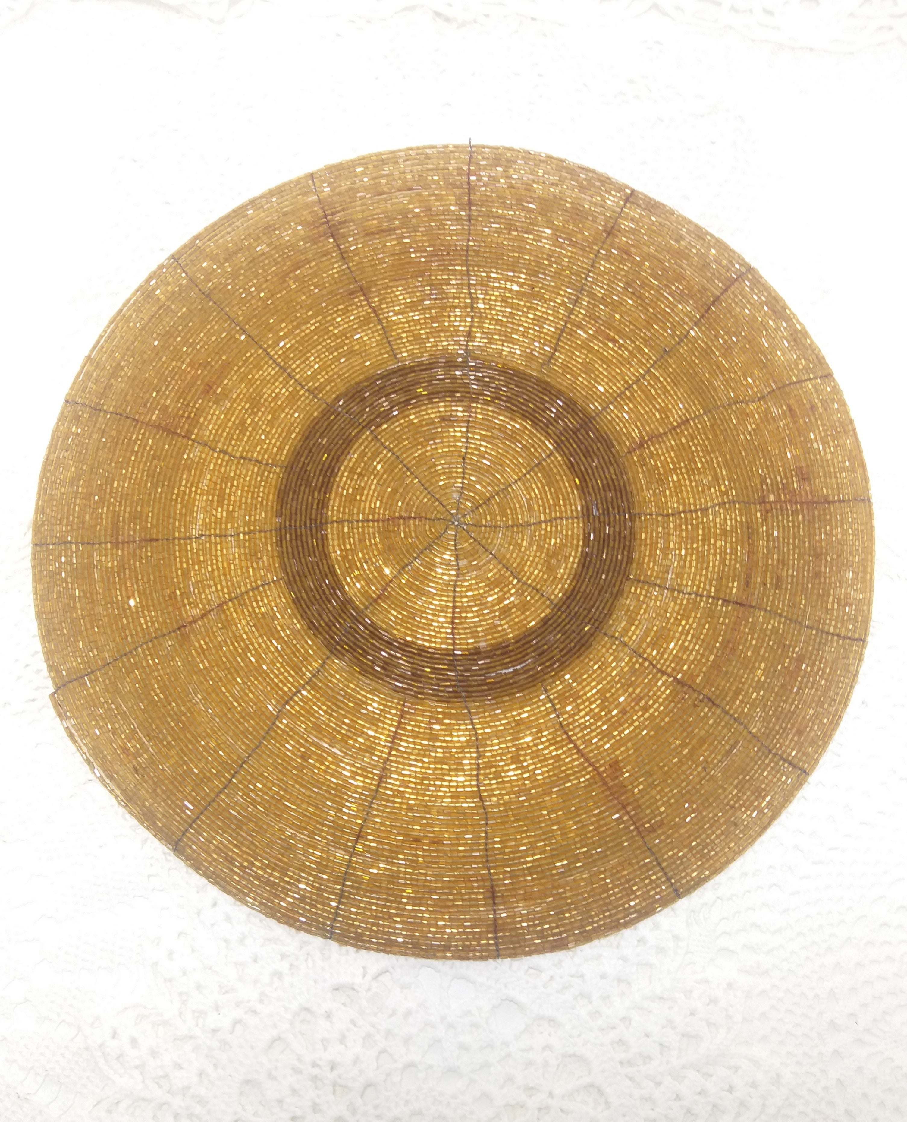 Contemporary Gold & Brown Beaded Placemat