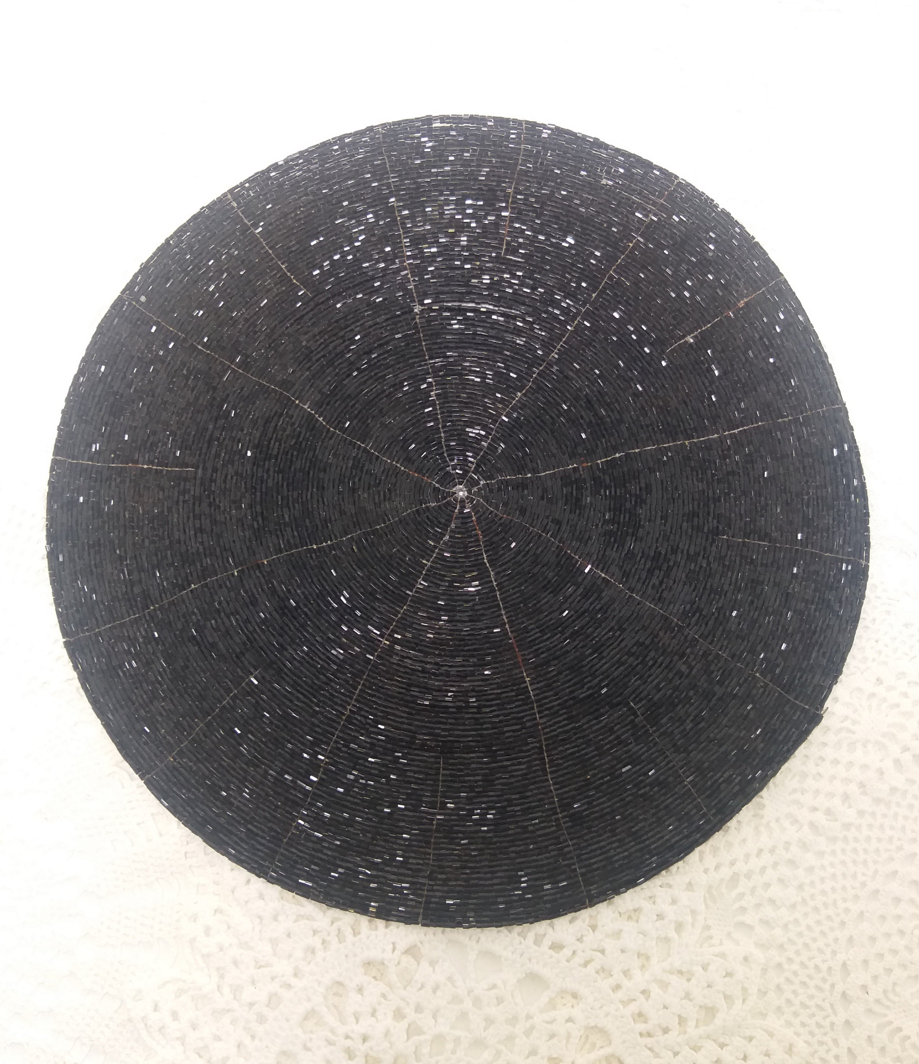 Contemporary Black Beaded Placemat