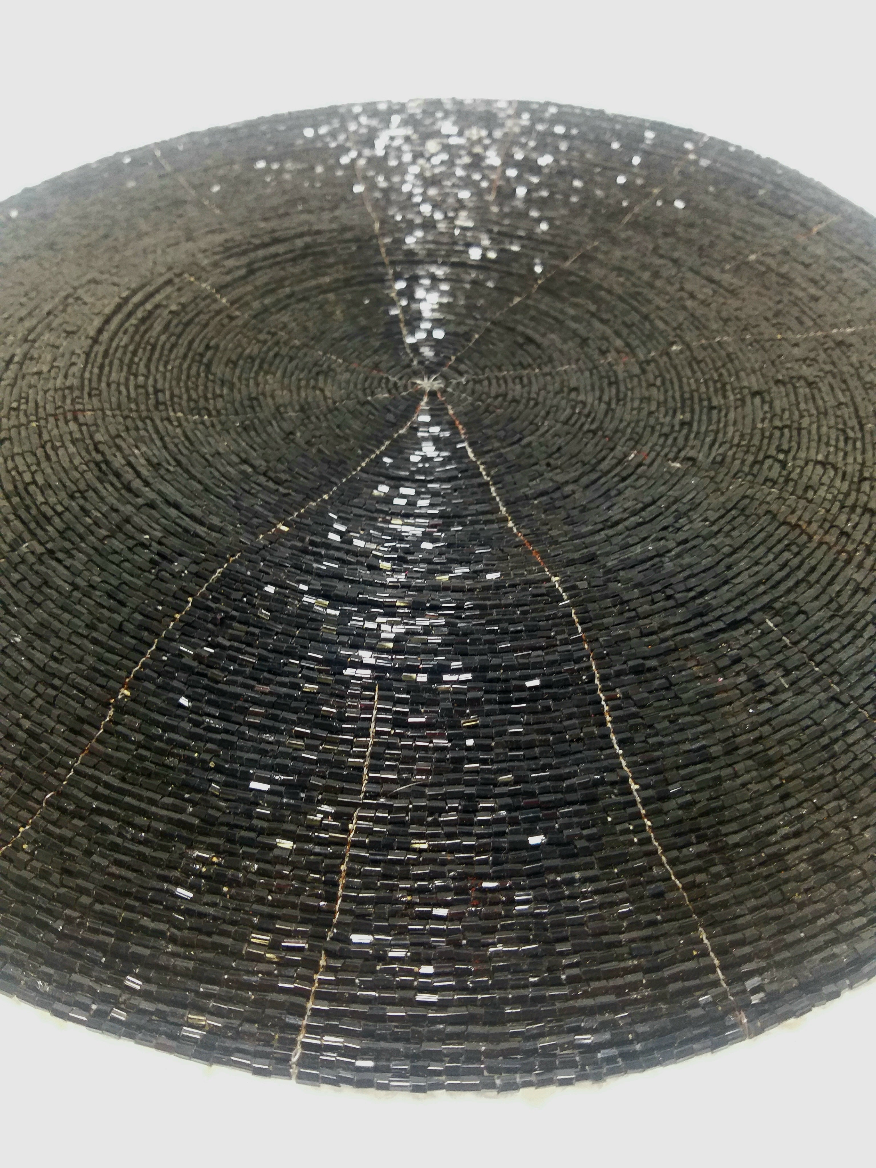 Contemporary Black Beaded Placemat