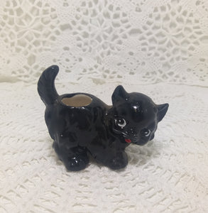 Porcelain Cat Figurine Toothpick Holder