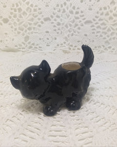 Porcelain Cat Figurine Toothpick Holder