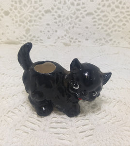 Porcelain Cat Figurine Toothpick Holder