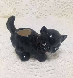 Porcelain Cat Figurine Toothpick Holder