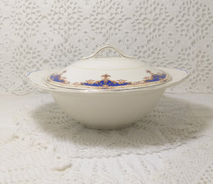 1936-1954 Vintage W.H. Grindley Cream Petal Porcelain Lidded Vegetable Tureen – Janique Pattern