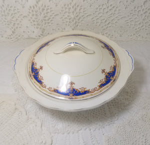 1936-1954 Vintage W.H. Grindley Cream Petal Porcelain Lidded Vegetable Tureen – Janique Pattern