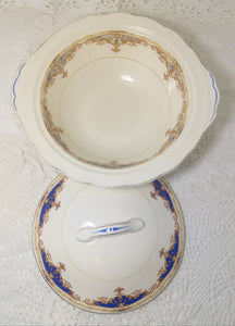 1936-1954 Vintage W.H. Grindley Cream Petal Porcelain Lidded Vegetable Tureen – Janique Pattern
