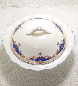 1936-1954 Vintage W.H. Grindley Cream Petal Porcelain Lidded Vegetable Tureen – Janique Pattern