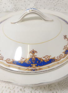 1936-1954 Vintage W.H. Grindley Cream Petal Porcelain Lidded Vegetable Tureen – Janique Pattern