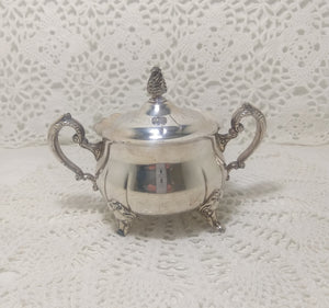 Vintage 1960’s-1970’s Lidded Silver Plated Sugar Bowl With Twin Handles