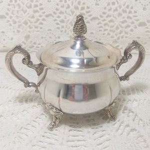 Vintage 1960’s-1970’s Lidded Silver Plated Sugar Bowl With Twin Handles